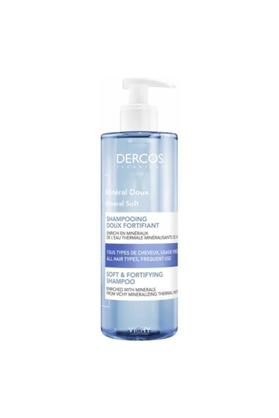 Vichy Dercos Mineral Soft Günlük Kullanıma Uygun Saça Güç ve Yumuşaklık Kazandıran Şampuan 400ml ürün görseli 1