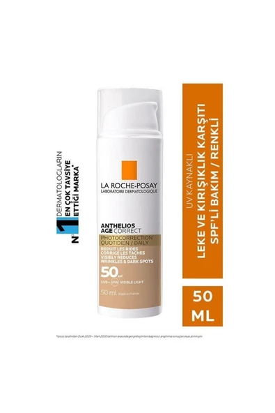 La Roche Posay Anthelios Age Correct Spf 50 Anti-Spot And Wrinkle Tinted Sun Cream 50 Ml ürün görseli 1