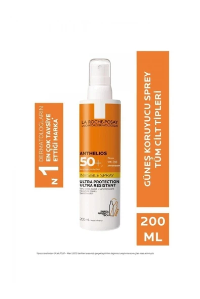 La Roche Posay SPF 50 Body Sunscreen Spray For Sensitive Skin In Spray Form 200 ml. ürün görseli 1
