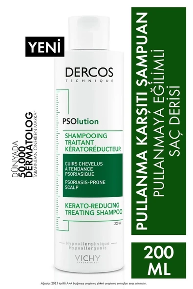 Vichy Dercos Psolution Hair Care Shampoo-Peeling Effect Against Eczema and Flaking 200 Ml Repair173 ürün görseli 1