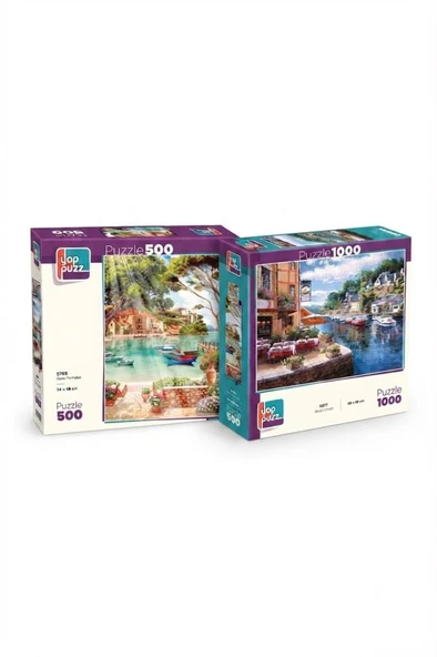 Sessiz Liman ve Güne Merhaba İkili Set - 1000 + 500 Parça İkili Puzzle Seti ürün görseli 1