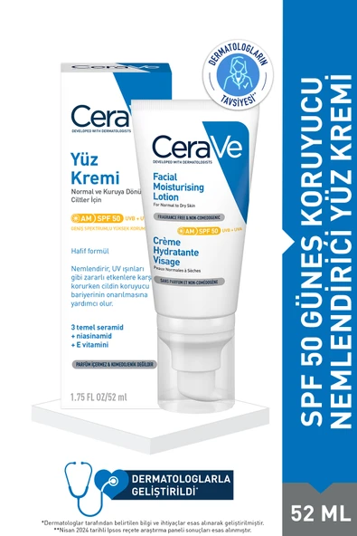 CeraVe Facial Moisturising Lotion Normal & Kuruya Dönük Ciltler Için Spf50 52 ml ürün görseli 1
