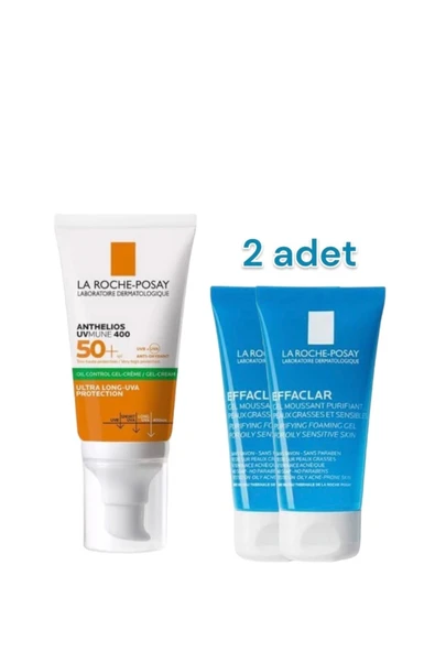 La Roche Posay Anthelios Yağlı ve Karma Ciltler İçin Yüz Güneş Kremi 50ml +2 adet Effaclar Jel 50 ml ürün görseli 1