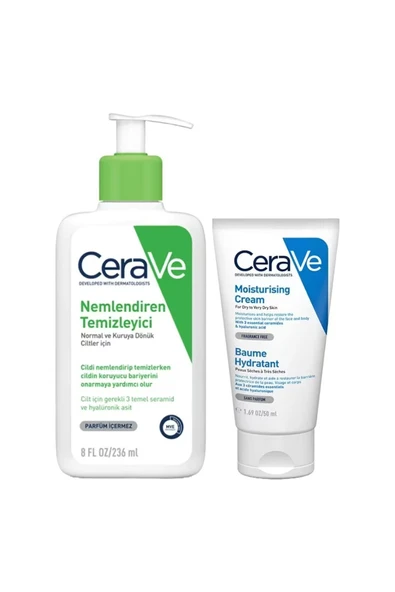 CeraVe Nemlendiren Temizleyici 236 ml Nemlendirici Krem Kuru Ciltler Seramid ve Hyalüronik As ürün görseli 1