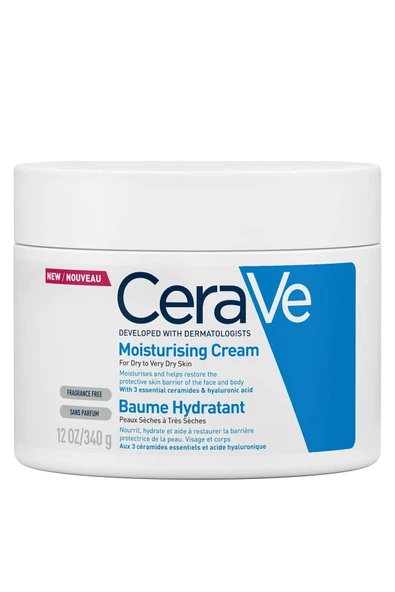 CeraVe Kuru ve Çok Kuru Ciltler İçin Hyaluronik Asit ve Seramid İçeren Nemlendirici Krem, 340 gr ürün görseli 1
