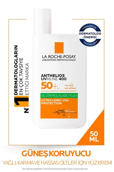 La Roche Posay ANTHELİOS UVMUNE400 YAĞ KONTROL SIVISI CİLT AYDINLATICI YÜZ GÜNEŞ KREMİ SPF50+ 50ML PSSN2889 ürün görseli 1