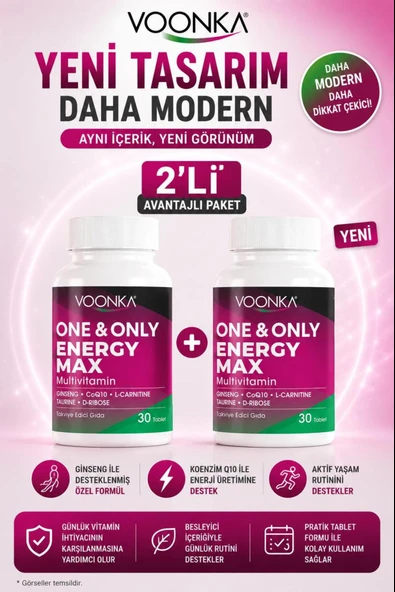 Voonka OneOnly Energy Max Multivitamin 30 Tablet 2 Adet ürün görseli 1