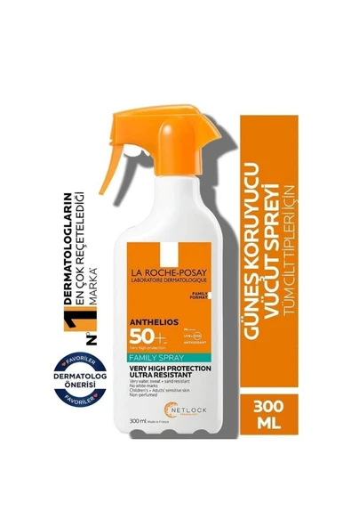 La Roche Posay Anthelios Aile Boyu Spray Vücut Güneş Kremi 300 ml ürün görseli 1