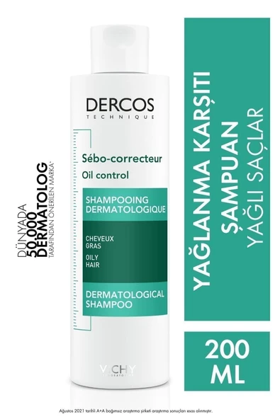Vichy -Dercos Oil Control Yağlanma Karşıtı Bakım Şampuanı 200..(Ml) ürün görseli 1