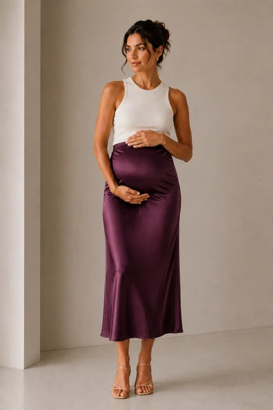 Luvmabelly MYRA9035- Saten Etek -Mor ürün görseli 1