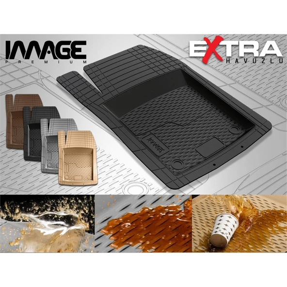 İmage 3D Plus Gri Ekstra Üniversal Havuzlu Paspas Kauçuk - Resim 3