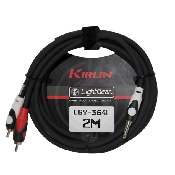KIRLIN LGY-364L LIGHTGEAR Y-CABLE 2 METRE 3.5 MM TRS - 2 X RCA SES KABLOSU ürün görseli 1
