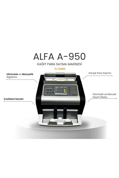 Alfa A-950 TL / Euro Kağıt Para Sayma Makinesi ürün görseli 1