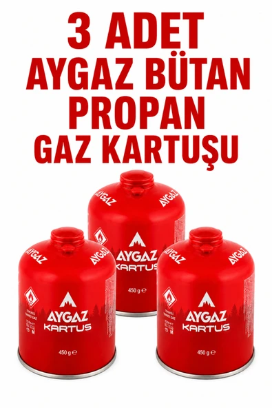 Gaz Kartuşu Bütan Propan Karışımlı Kamp Ocağı Kartuşu 3 Adet 450 g ürün görseli 1