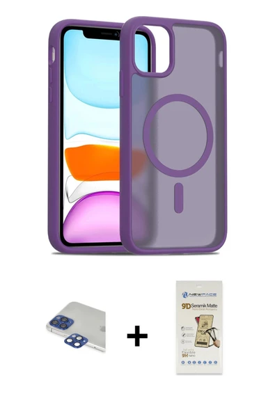 MARSİLYAN™- iPhone 11 Pro Max Kılıf Siluet Minimal Prime - Siyah Mat Seramik Nano Ekran Koruyucu + Pers Alüminyum Kamera ürün görseli 1