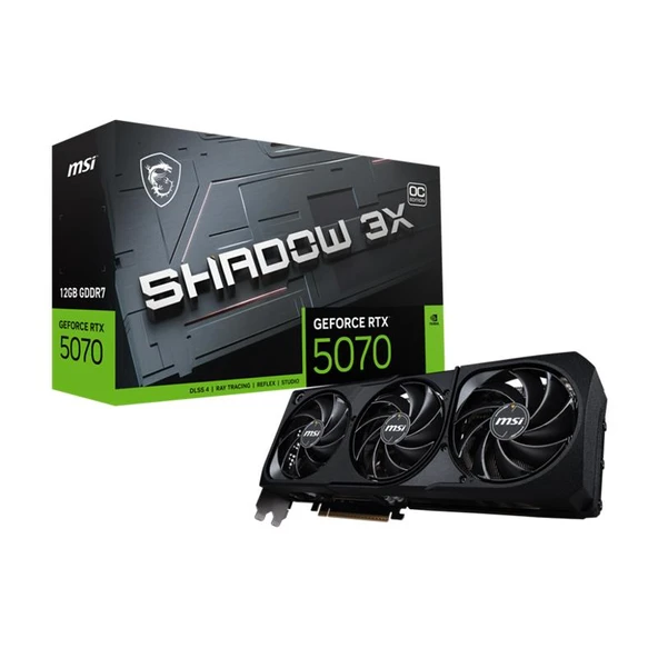 MSI GEFORCE RTX5070 12G SHADOW 3X OC 12GB GDDR7 192BIT 1XHDMI 3XDP EKRAN KARTI ürün görseli 1