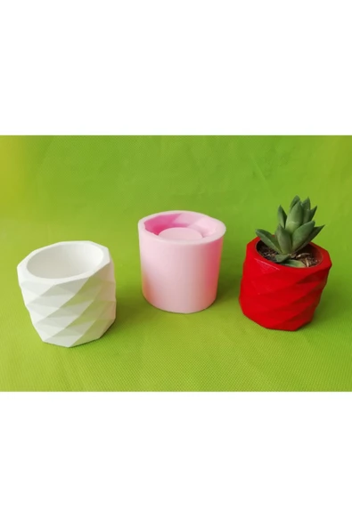 Prizma Saksı Silikon Kalıp ürün görseli 1