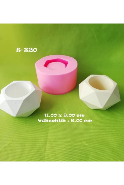Geometrik Saksı Silikon Kalıp (s320) ürün görseli 1