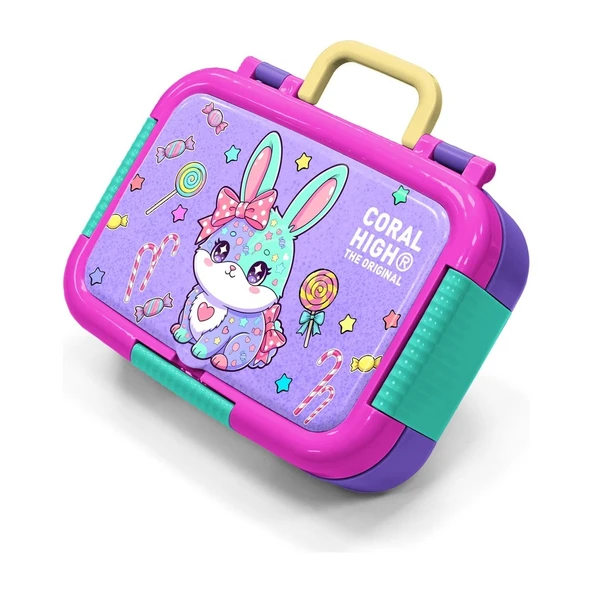 Coral High Kids Milka Su Yeşili Tavşan Desenli Paslanmaz Çelik Beslenme Kabı 39155 ürün görseli 1