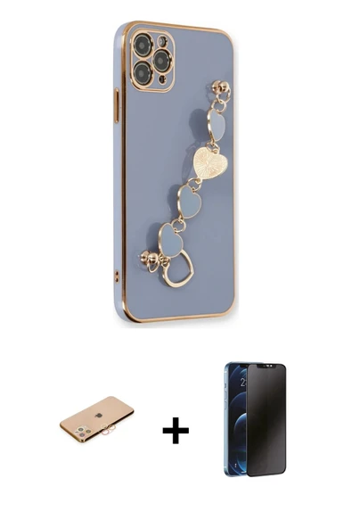 MARSİLYAN™- iPhone 11 Pro Kılıf Nova Işık Prime - Siyah 3D Antistatik Hayalet Cam Ekran Koruyucu + Renkli Kamera Lens Ko ürün görseli 1