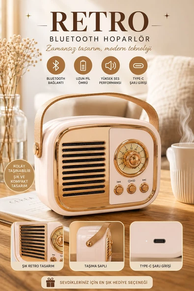 Jasper Jpr-4502 Pembe Klasik Retro Müzik Kutusu Usb-sd Kart- Aux - Bluetooth Destekli ürün görseli 1