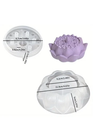 Kapaklı Lotus Silikon Kalıp (S805) - Resim 2