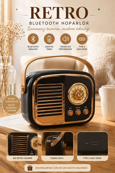 Jasper Jpr-4502 Siyah Klasik Retro Müzik Kutusu Usb-sd Kart- Aux - Bluetooth Destekli ürün görseli 1