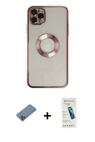 MARSİLYAN™- iPhone 11 Pro Kılıf Pusula Form - Şeffaf Pasifik Cam Ekran Koruyucu + Shine Kamera Lens Koruma Cam - PE ürün görseli 1