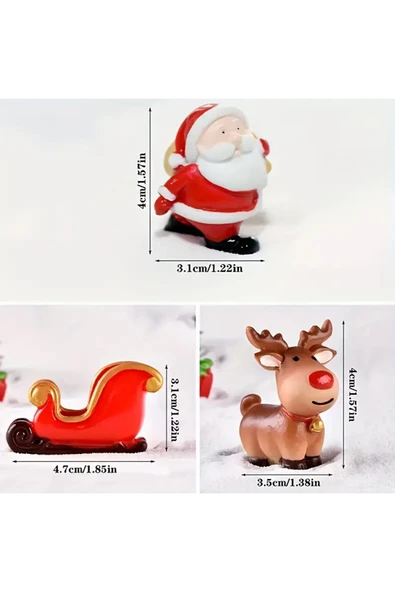 Mini Noel Baba, Kızağı,Geyik Silikon Kalıp (S784) - Resim 2