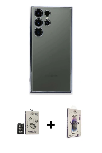 MARSİLYAN™- Galaxy S24 Ultra Kılıf Vadi Minimal - Siyah Bilvis 3D Cam Ekran Koruyucu + Bilvis Titan Kamera Lens - DNMR ürün görseli 1