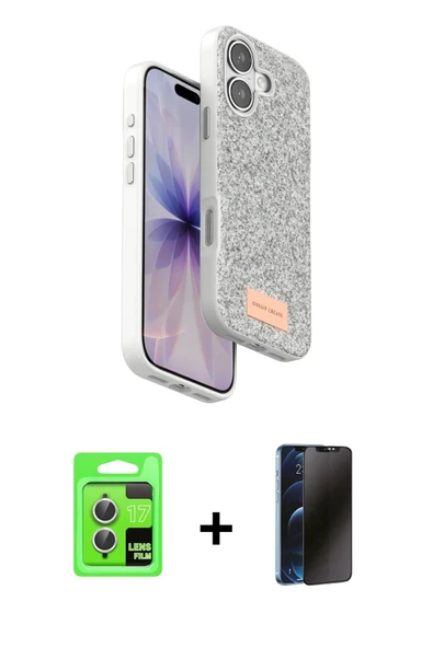 MARSİLYAN™- iPhone 17 Kılıf Vadi Klasik Serisi - Siyah 3D Antistatik Hayalet Cam Ekran Koruyucu + Raze Metal Kamera Lens ürün görseli 1