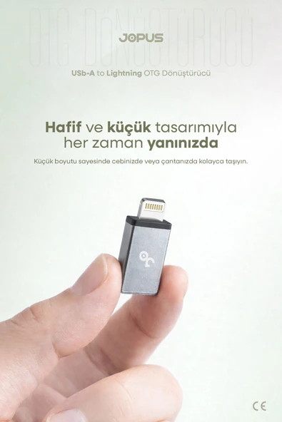 Jopus İphone Lightning to USB 3.0 OTG Veri Aktarımı Otg Çevirici Dönüştürücü Adaptör ürün görseli 1