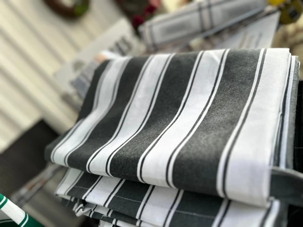 NİVEMESHOME BRANDA SİYAH - BEYAZ BALKON PERDESİ - Resim 2