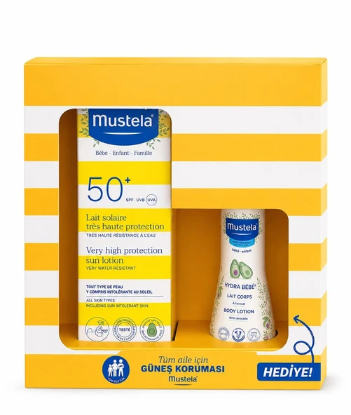 Mustela Set - Güneş Losyonu SPF50+ 100 ml + Mustela Hydra Bebe 50 ml ürün görseli 1