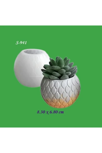 Desenli Saksı Silikon Kalıp No3 (S941) ürün görseli 1