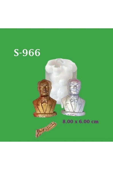 Atatürk İmzalı Büst Silikon Kalıp (S966) ürün görseli 1