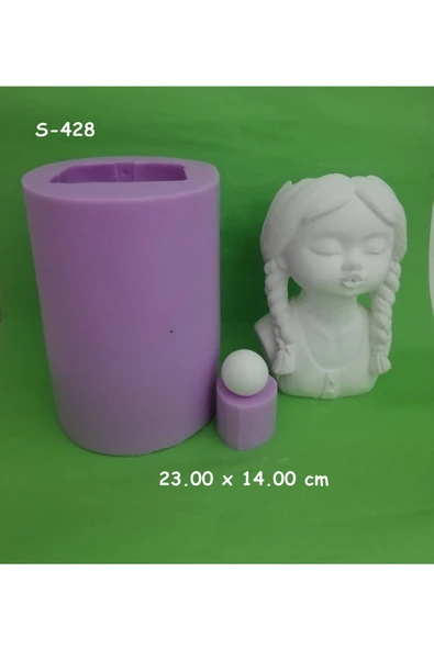 Örgülü Kız Saksı Silikon Kalıp ürün görseli 1
