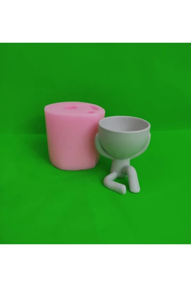 Oturan Adam Saksı - 1 Silikon Kalıp ürün görseli 1