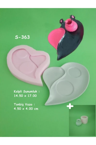 Kalpli Sunumluk + Tonbiş Vazo Silikon Kalıp ürün görseli 1