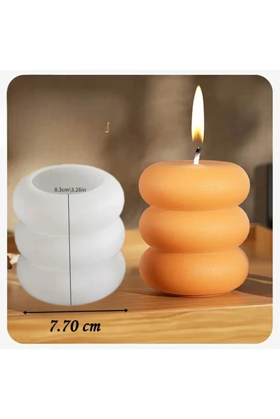 Halkalı Mum Büyük Silikon Kalıp (S909) ürün görseli 1