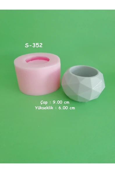 Yuvarlak Geometrik Saksı Silikon Kalıp ürün görseli 1