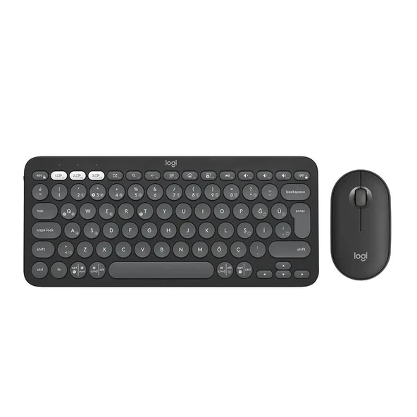 LOGITECH PEBBLE TÜRKÇE Q KLAVYE VE MOUSE 920-012245 ürün görseli 1