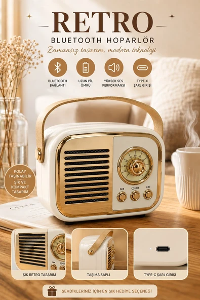 Jasper Jpr-4502 Krem Klasik Retro Müzik Kutusu Usb-sd Kart- Aux - Bluetooth Destekli ürün görseli 1