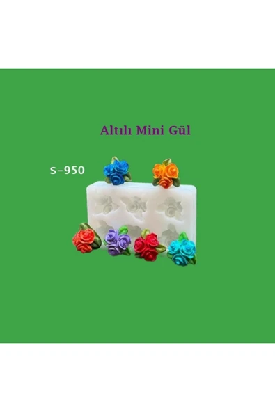 Altılı Mini Gül Silikon Kalıp (S950) ürün görseli 1