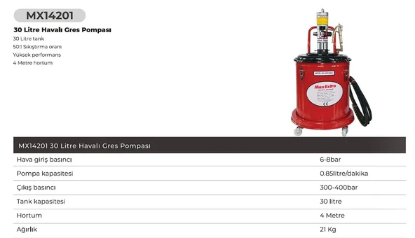 MAX EXTRA MAX-EXTRA 30 Lt 50:1 HAVALI GRES POMPASI - Resim 2