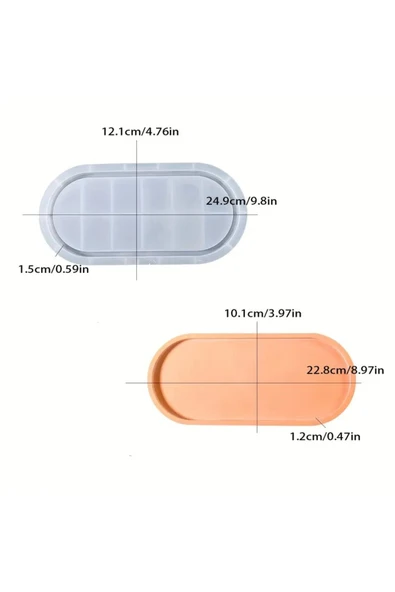 Büyük oval tabanlık no:2 silikon kalıp (S885) ürün görseli 1
