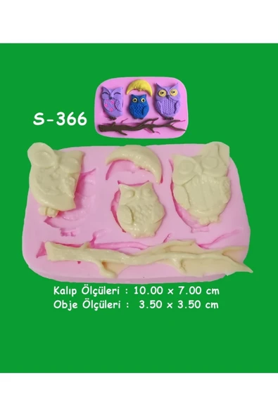 Baykuş Ailesi (üçlü) Silikon Kalıp ürün görseli 1