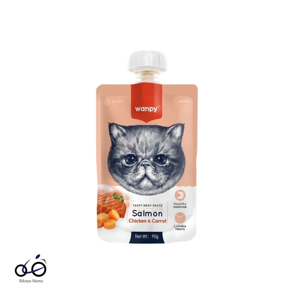 Wanpy Somonlu, Tavuklu ve Havuçlu Ezme Kedi Ödülü 90gr ürün görseli 1