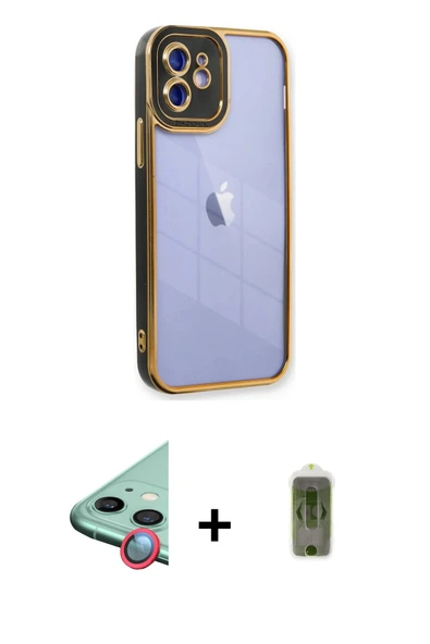MARSİLYAN™- iPhone 12 Kılıf Çekirdek Klasik Serisi - Siyah Joko Magic 5D Hayalet Cam + Raze Metal Kamera Lens - KI ürün görseli 1