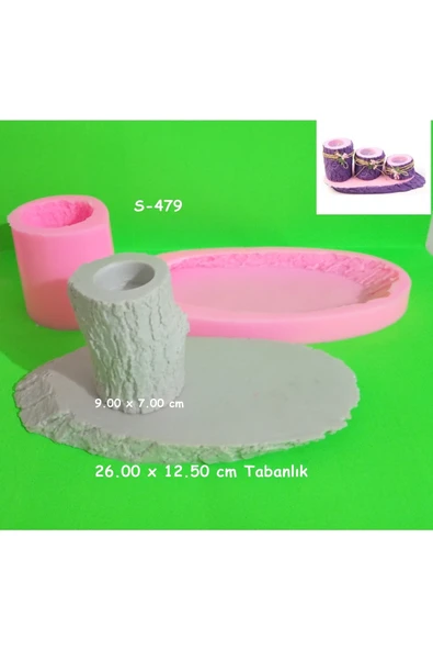 Tabanlıklı Odun Mumluk Silikon Kalıp ürün görseli 1